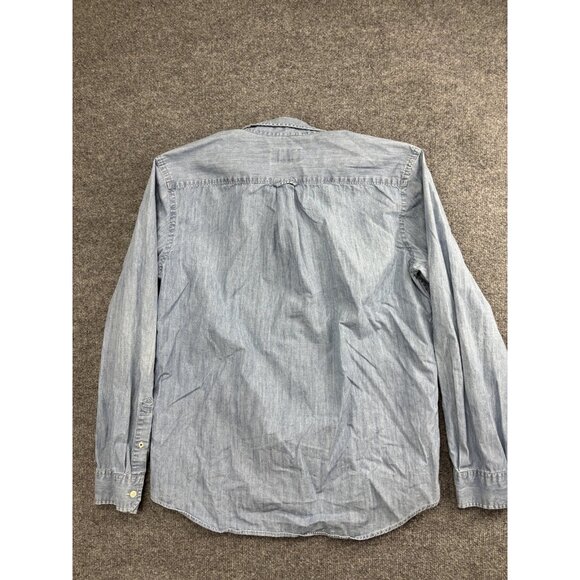 American Eagle Shirt Mens Large Blue Chambray Button Down Athletic Fit - Picture 7 of 7